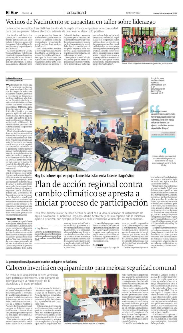 iMAGEN: diario El Sur. Plan de Acción Regional liderado por el EULA
