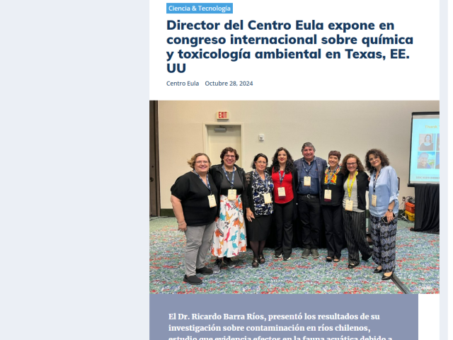 Director del Centro Eula expone en congreso internacional sobre química y toxicología ambiental en Texas, EE. UU