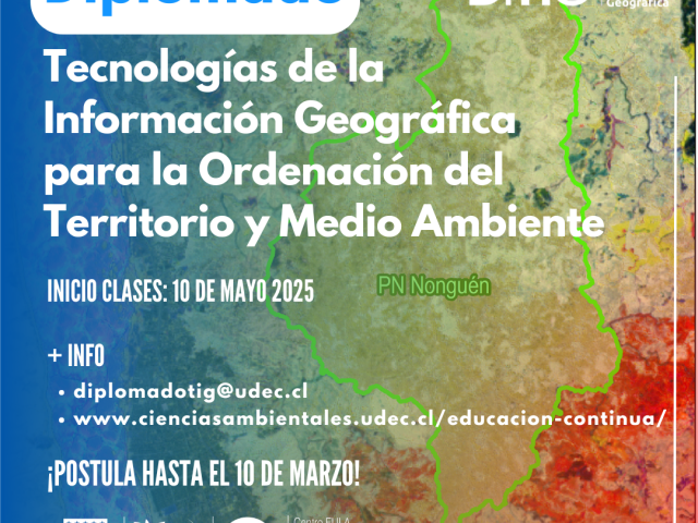 Postula al Diplomado en Tecnologías de la Información Geográfica para la Ordenación del Territorio y Medio Ambiente