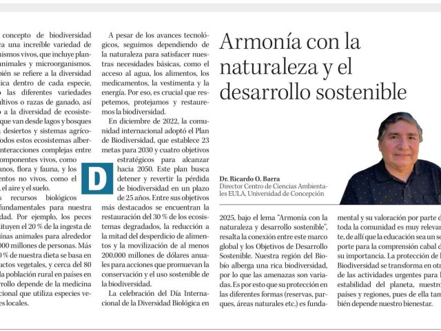Dr. Ricardo Barra destaca el rol clave de la biodiversidad para el desarrollo sostenible