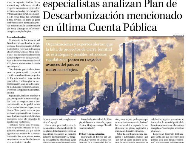 En el Día Mundial del Medioambiente: especialistas analizan Plan de Descarbonización mencionado en última Cuenta Pública