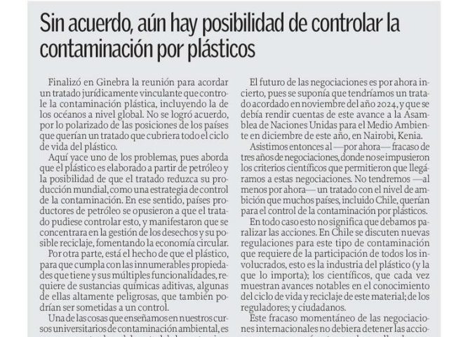 Sin acuerdo, aún hay posibilidad de controlar la contaminación por plásticos