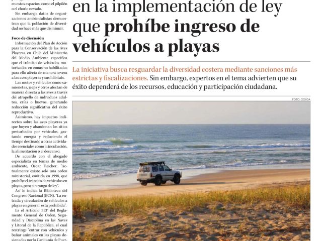 Destacan la importancia de la educación ambiental en la implementación de ley que prohíbe ingreso de vehículos a playas